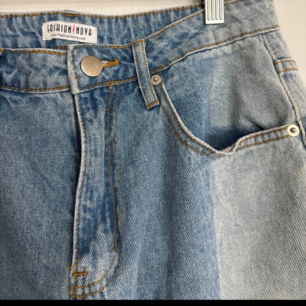 MOVING SALE - Fashion Nova Two-Toned Denim Mini Skirt - Picture 8 of 13